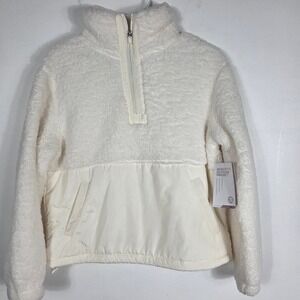 Mondetta Outdoor Project Women Berber Pop Over Egret Fleece Jacket Size‎ S